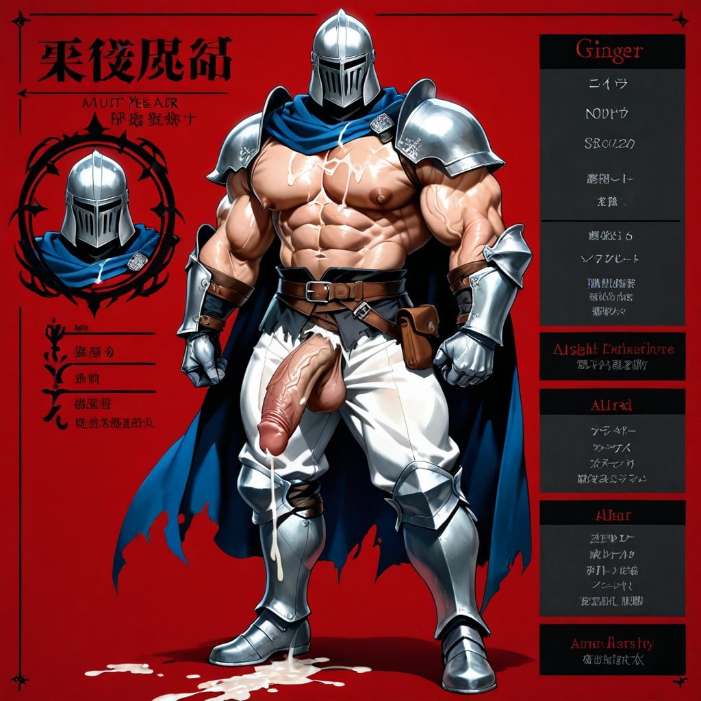 White Tight Trousers, Knight, Covered In Cum AI Gay Porn