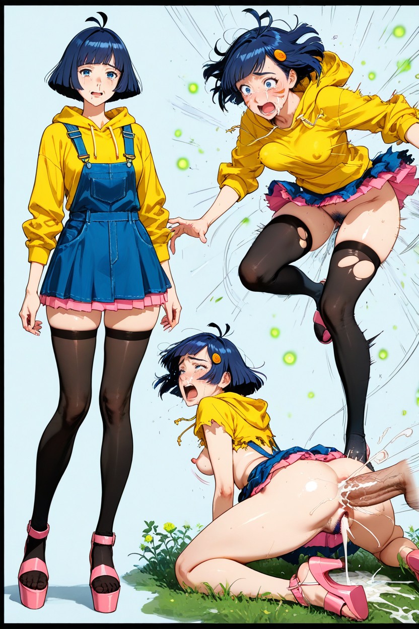 Raised, Blue Pubes, Gushing Cum Strings Hentai AI Porn