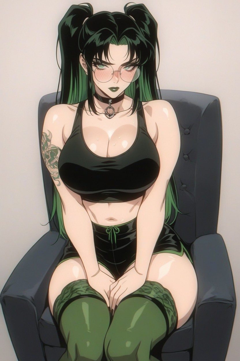 Sitting Down, Seductive, Black Tanktop Hentai AI Porn