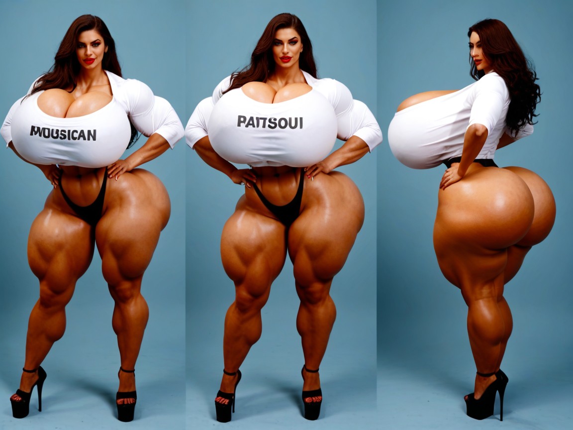 Gigantic Round Breasts, Deep Cleavage, Disproportionately Massive Ass AI Porn