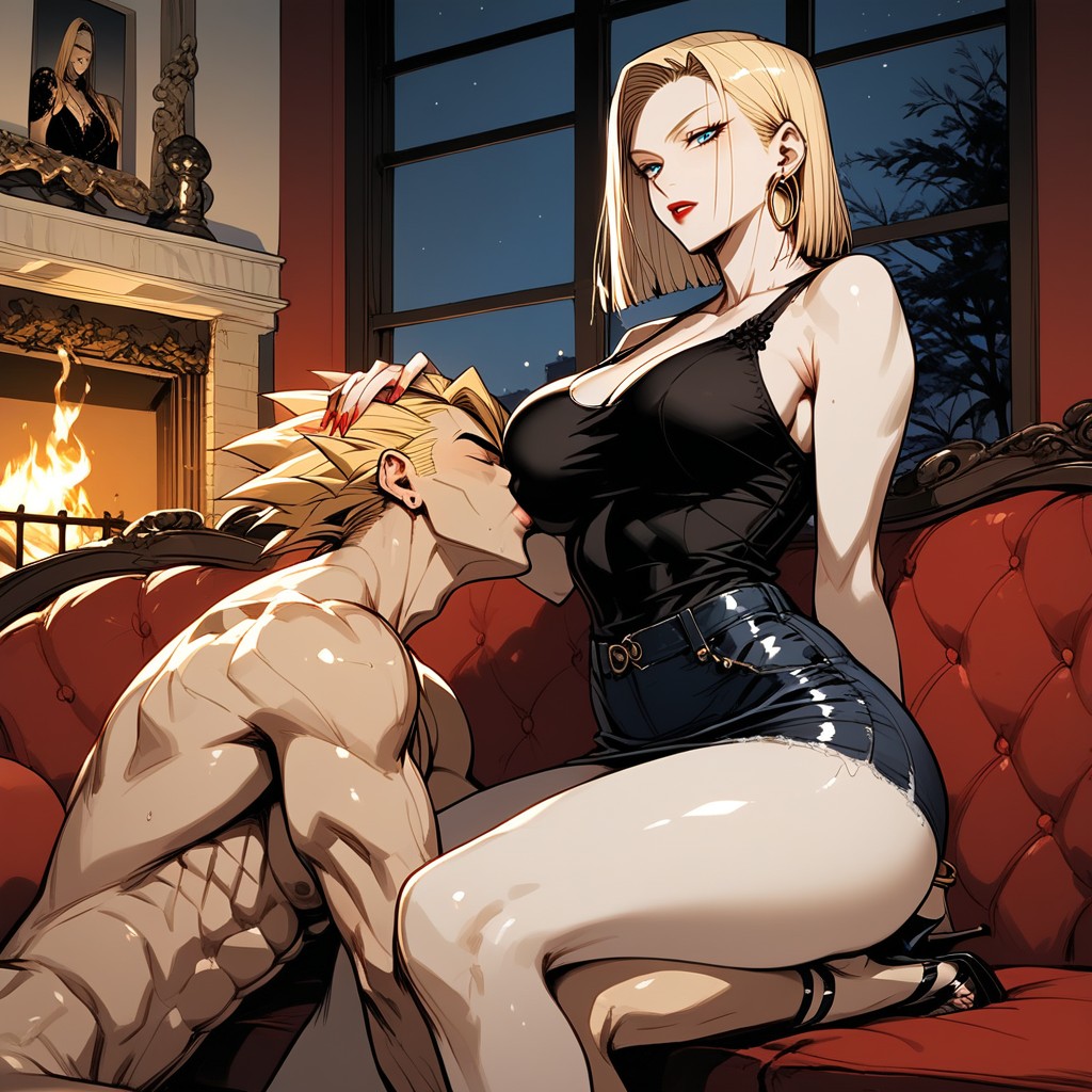 Fit, Tanned Skin, Hoop Earrings Hentai AI Porn