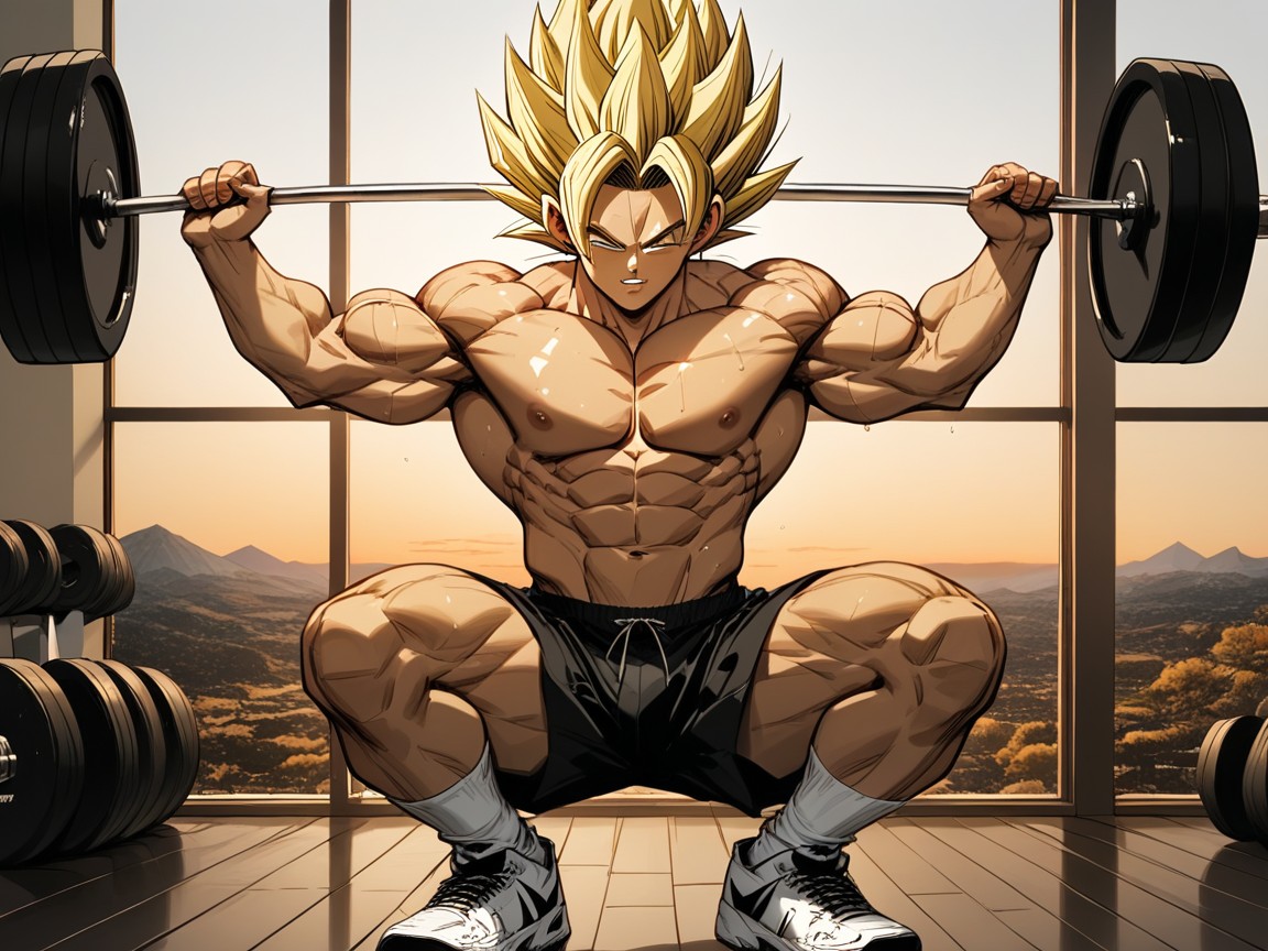 Working Out, Gym, Extremely Muscular Hentai AI Porn