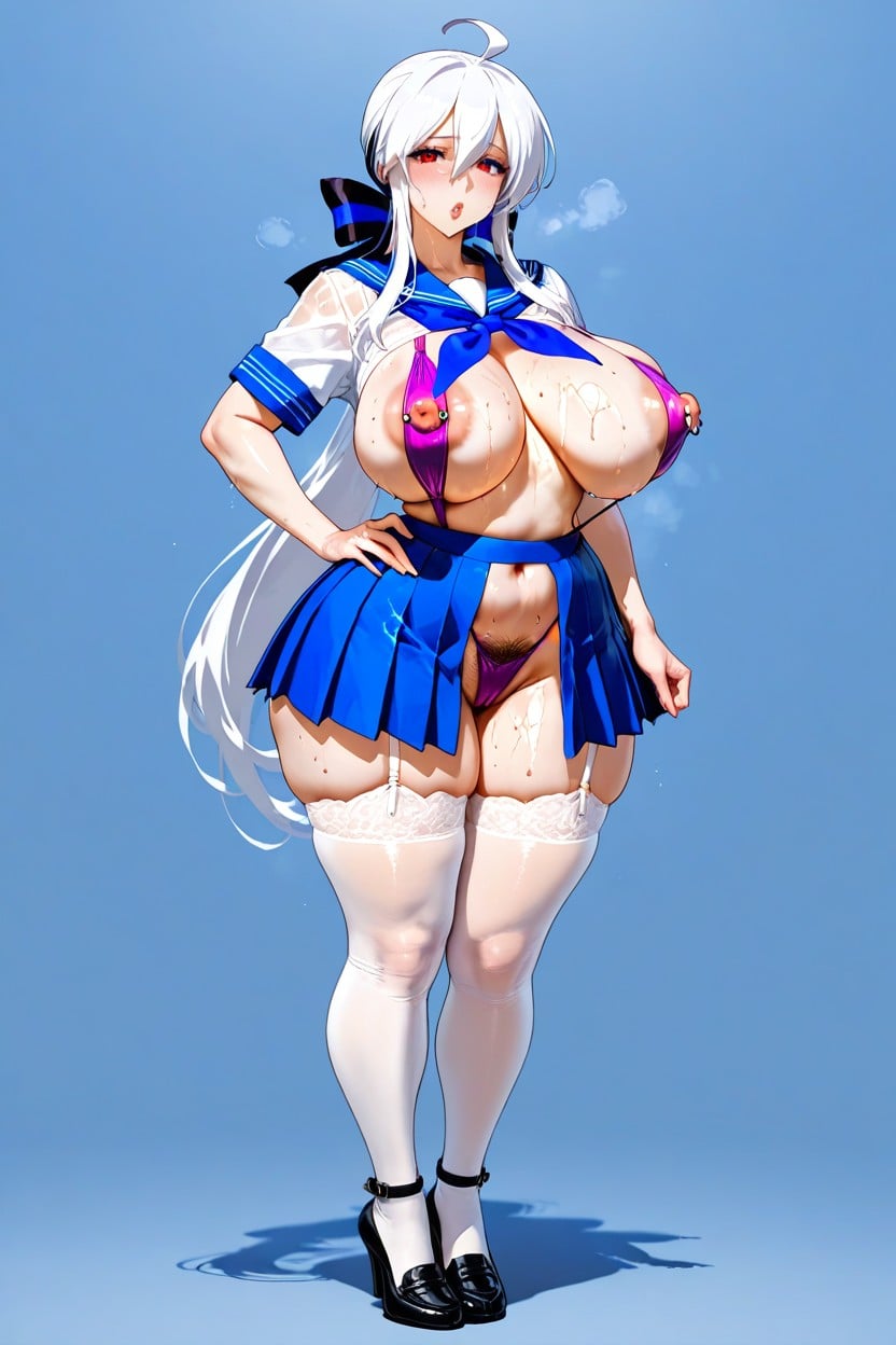Body-hugging Strappy Sling Bikini, Detailed Eyes, Expressive Face Hentai AI Porn