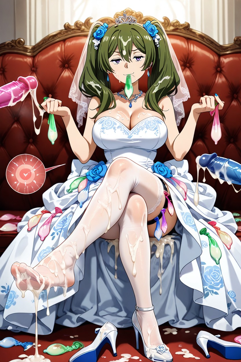 Covered By Cum, Foot Stepping Into Semen Soaked High Heels, Cum On Hair Hentai AI Porn