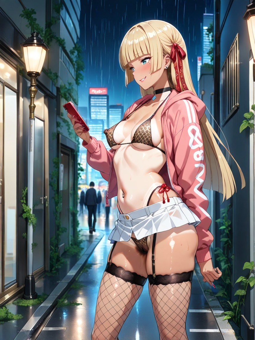 Skimpy Navy Low Miniskirt, Light Blue Eyes, Skimpy White Uniform Hentai AI Porn