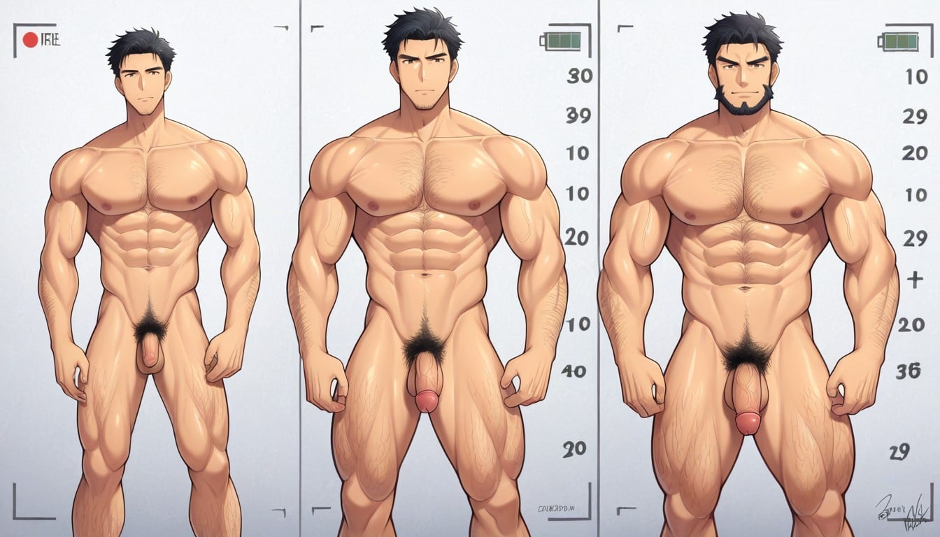 Dark Body Hair, Japonés, Muy Corto Porno gay IA