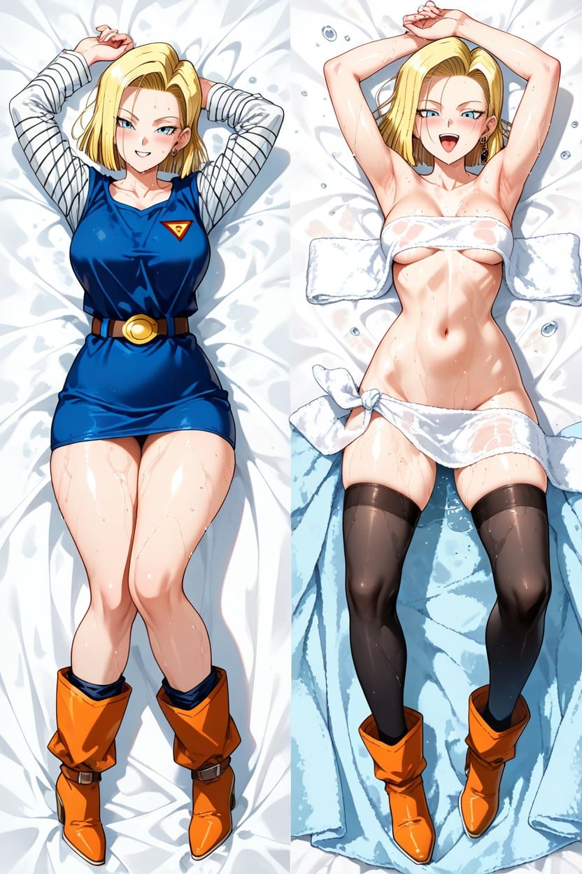 Laying, Red Minidress, Arms Up Hentai AI Porn