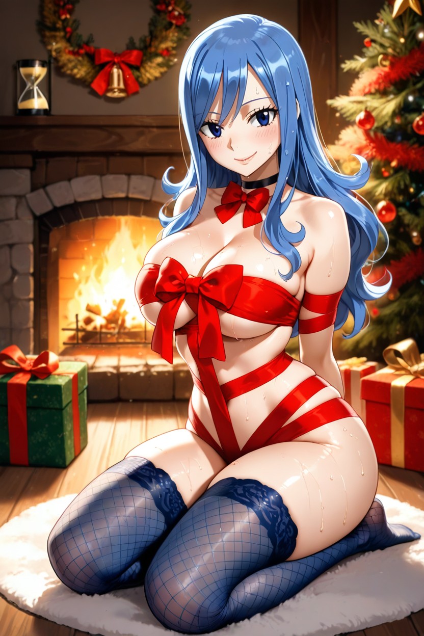 High Resolution, Christmas Tree, Teasing Smile Hentai AI Porn