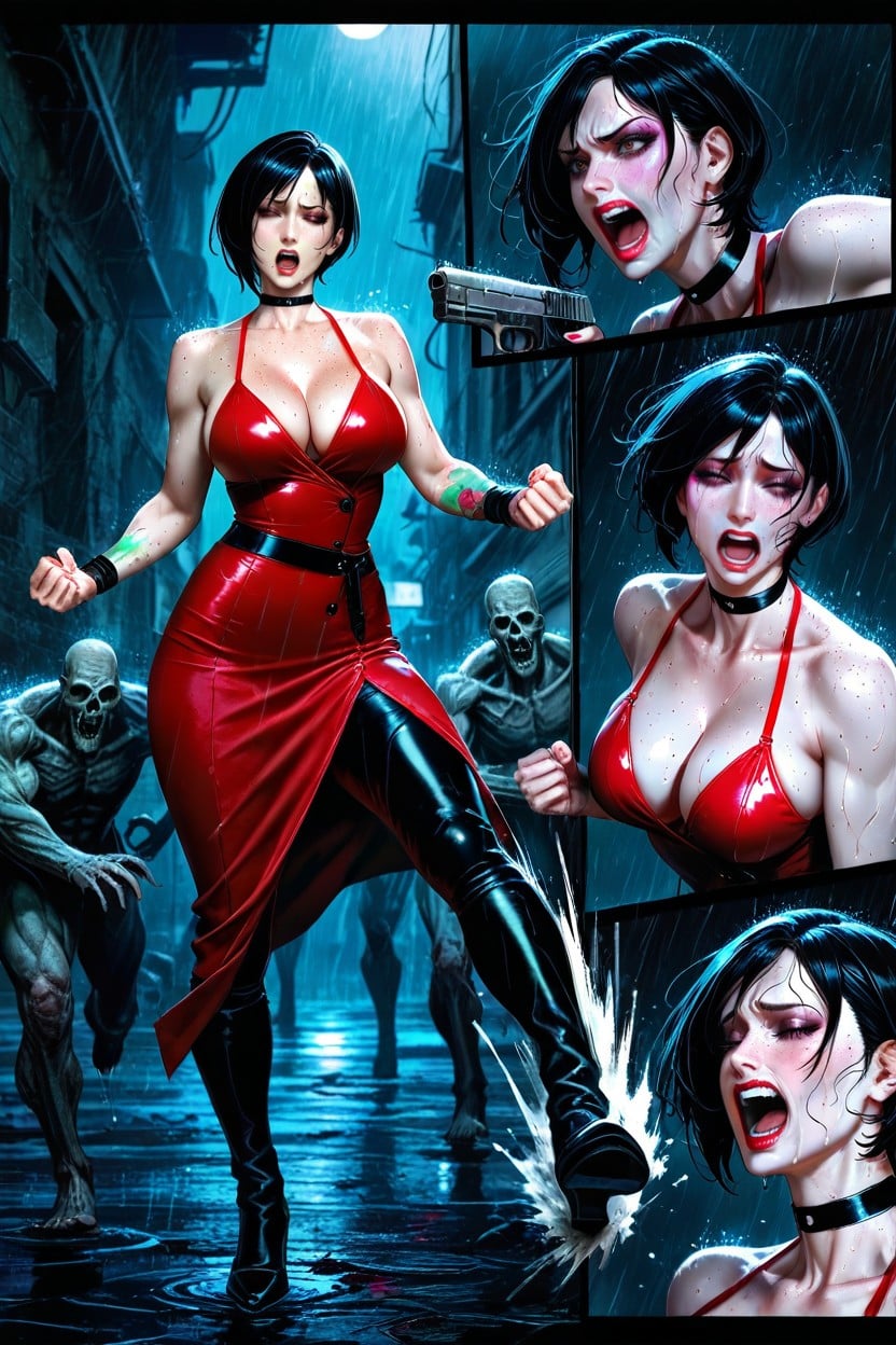 Kick, Woman Shouting, Side View Hentai AI Porn