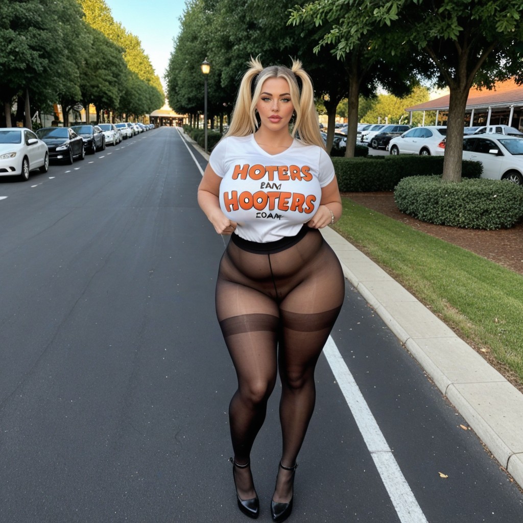 Control Top Pantyhose, Blonde Hair, Horny BBW AI Porn
