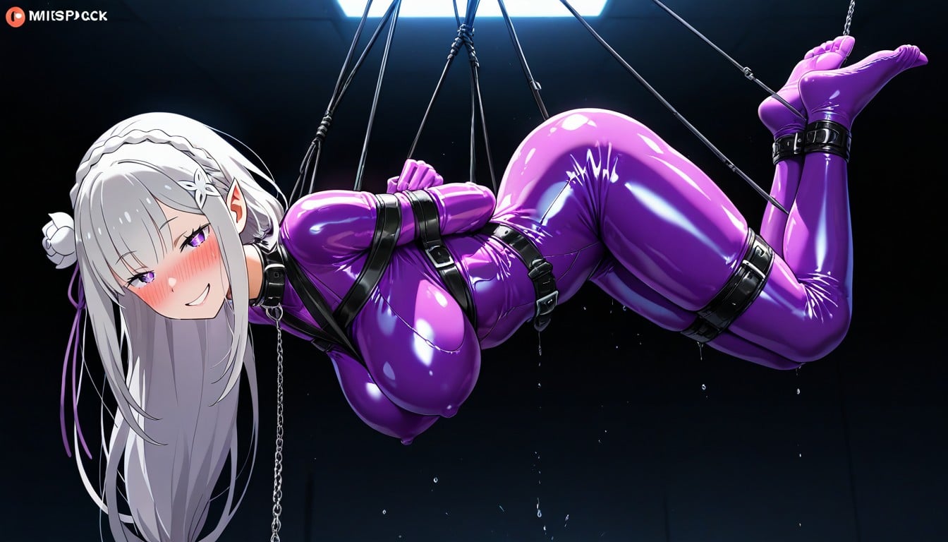 Latex Toe Socks, Choker, Oiled Up Hentai AI Porn
