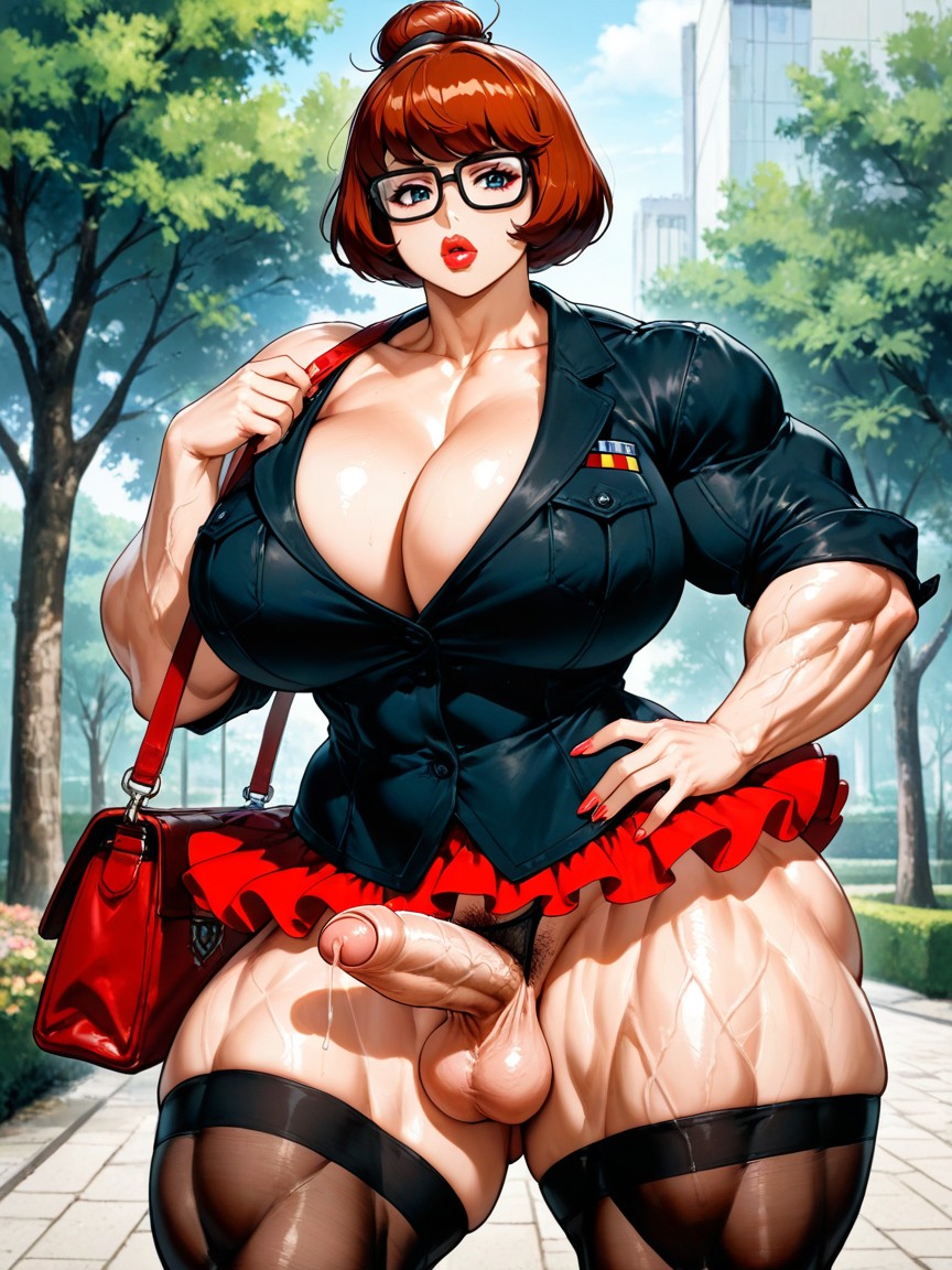 Foreskin, Rounded Very Big Breasts, Crochless Thong Hentai AI Porn