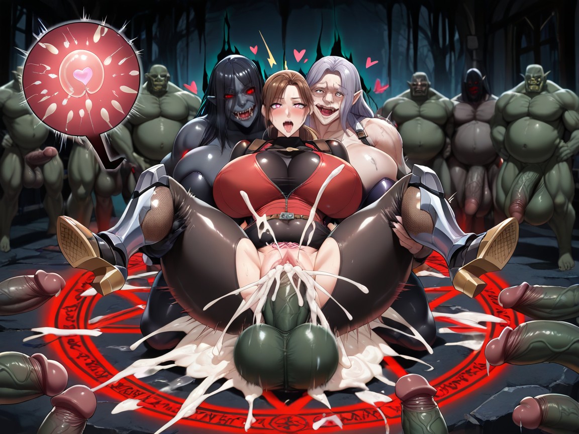 Messy Cum Oozing From Pussy, Massive Cum On Body, Female Claire Redfield From Resident Evil Hentai AI Porn