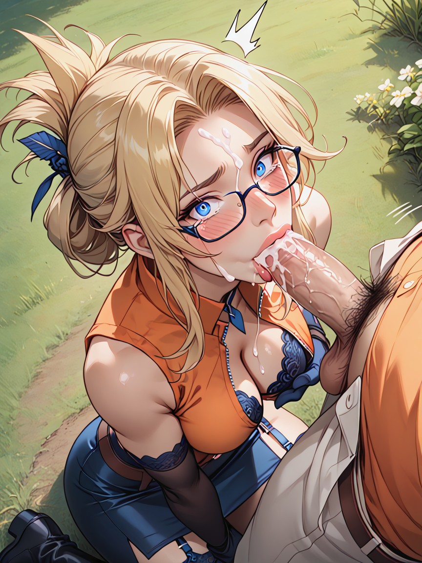 Side View, Brown Belt, Bewitching Smile Hentai AI Porn