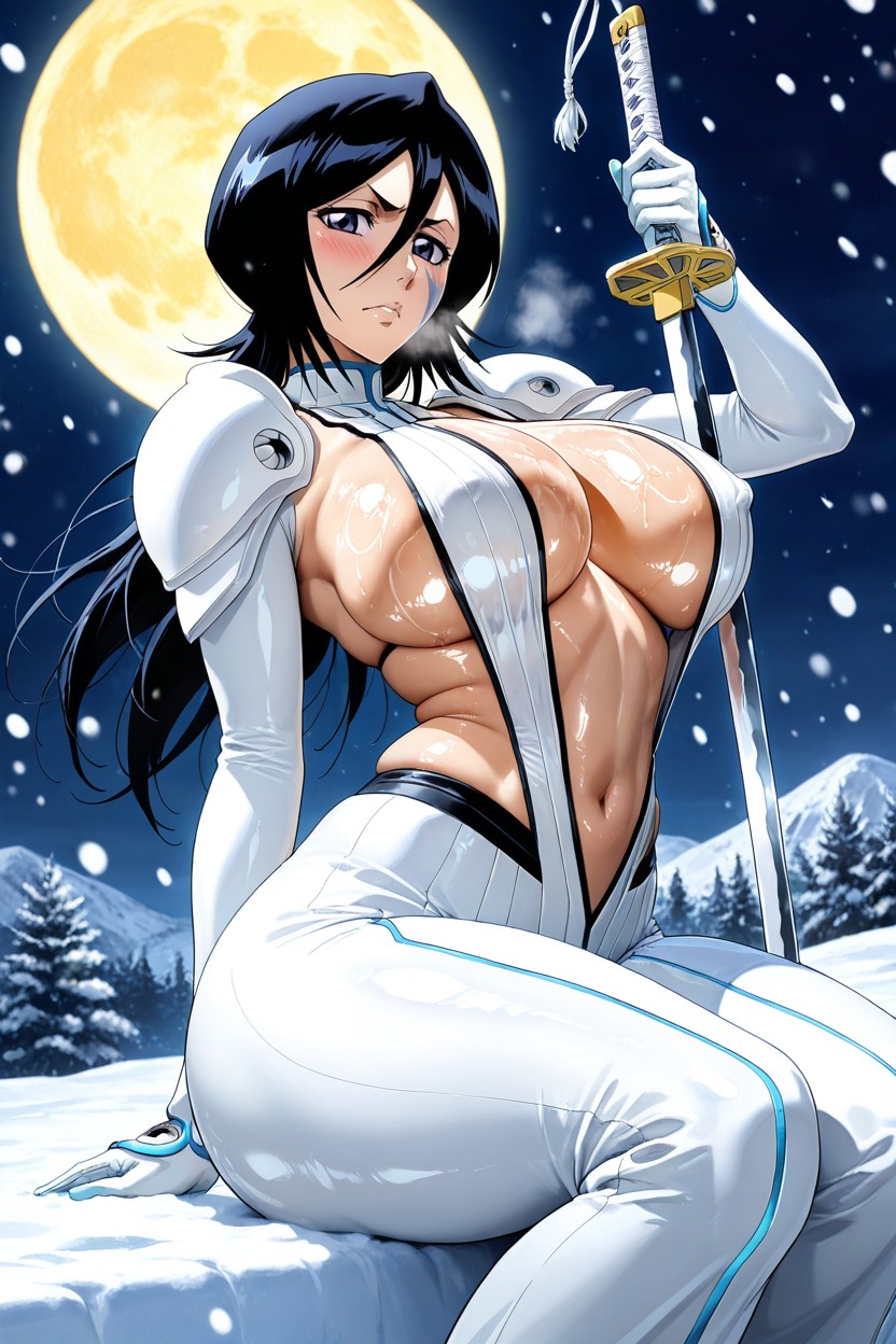 Erect Nipples, Night, Perfect Skin Hentai AI Porn