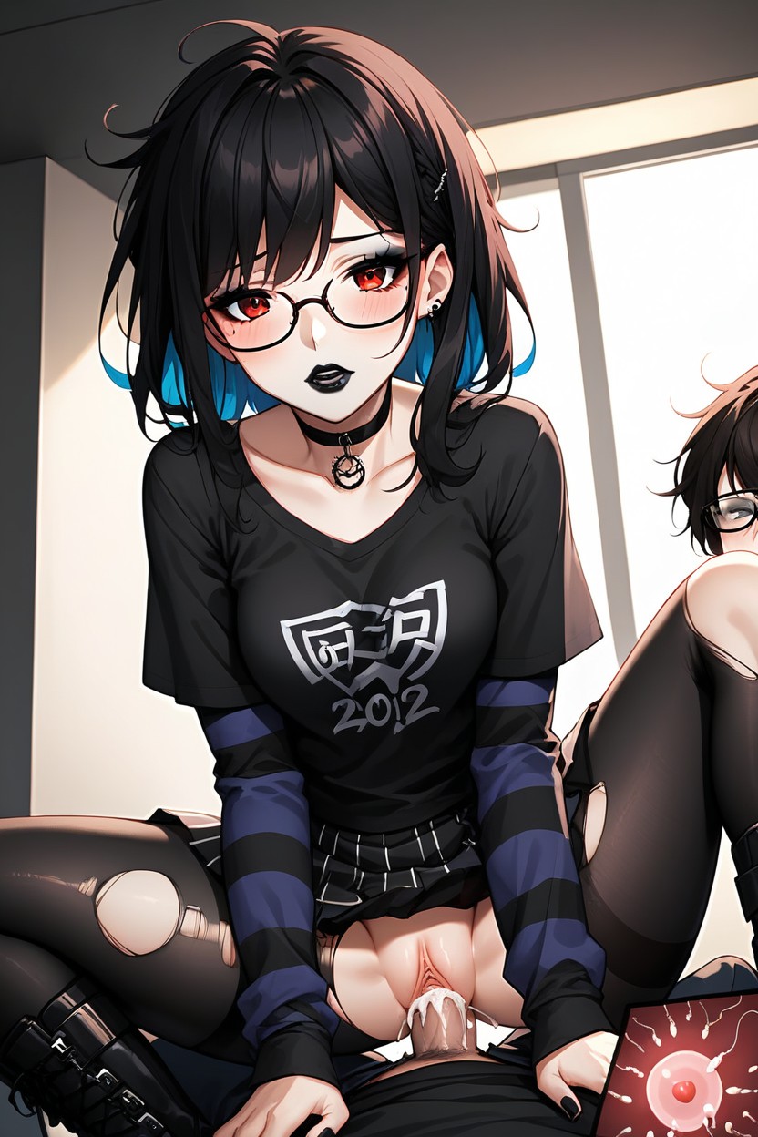 Skinny, Goth, Plaited Skirt Hentai AI Porn