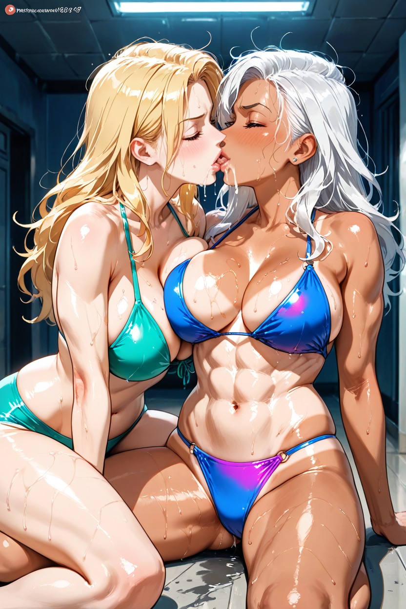 Toned, Aroused Expression, Duo Hentai AI Porn