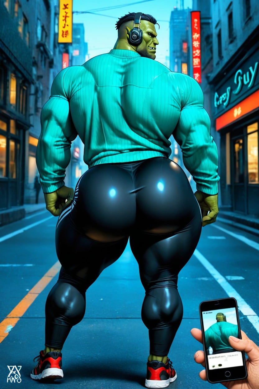 18+, Sporty Shorts, Headphones AI Gay Porn