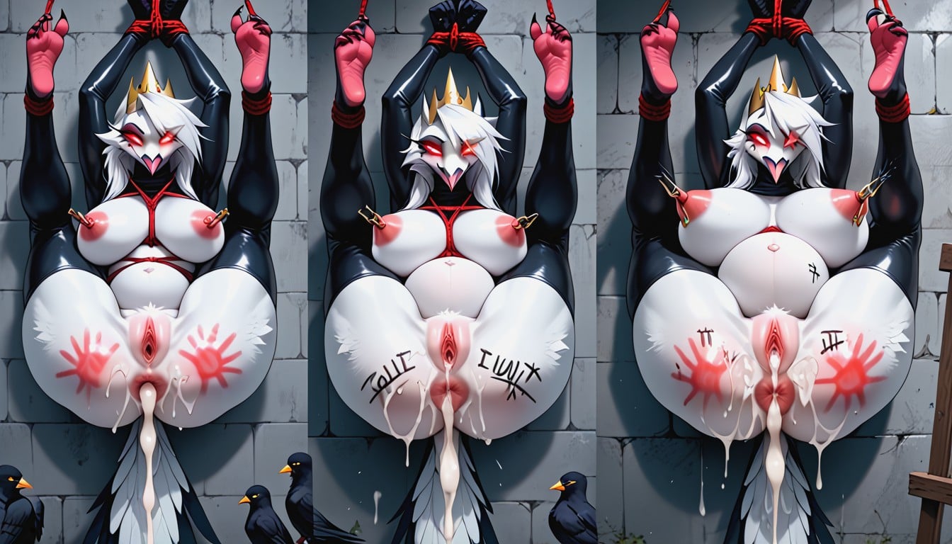 Ahegao, With Ropes, Chains Pulling Nipples Furry AI Porn