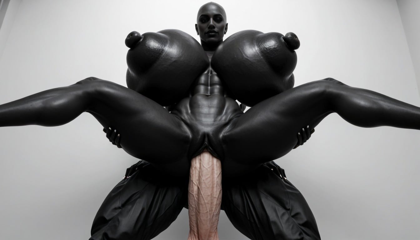 Mating Press, Hyper Long Nipples, White Background AI Porn
