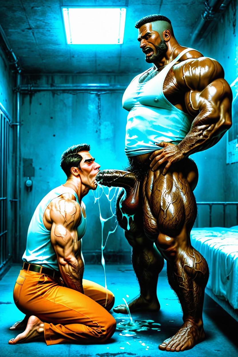 Orgasme, Face Between His Crotch, Men Only Porno IA Gay