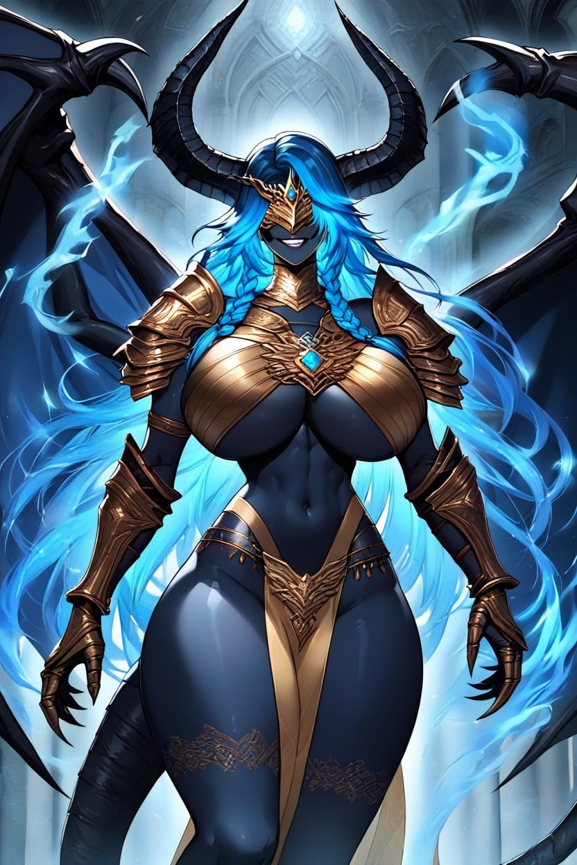 Black Eye Sockets, Huge Ass, Hyper Breasts AI Porn