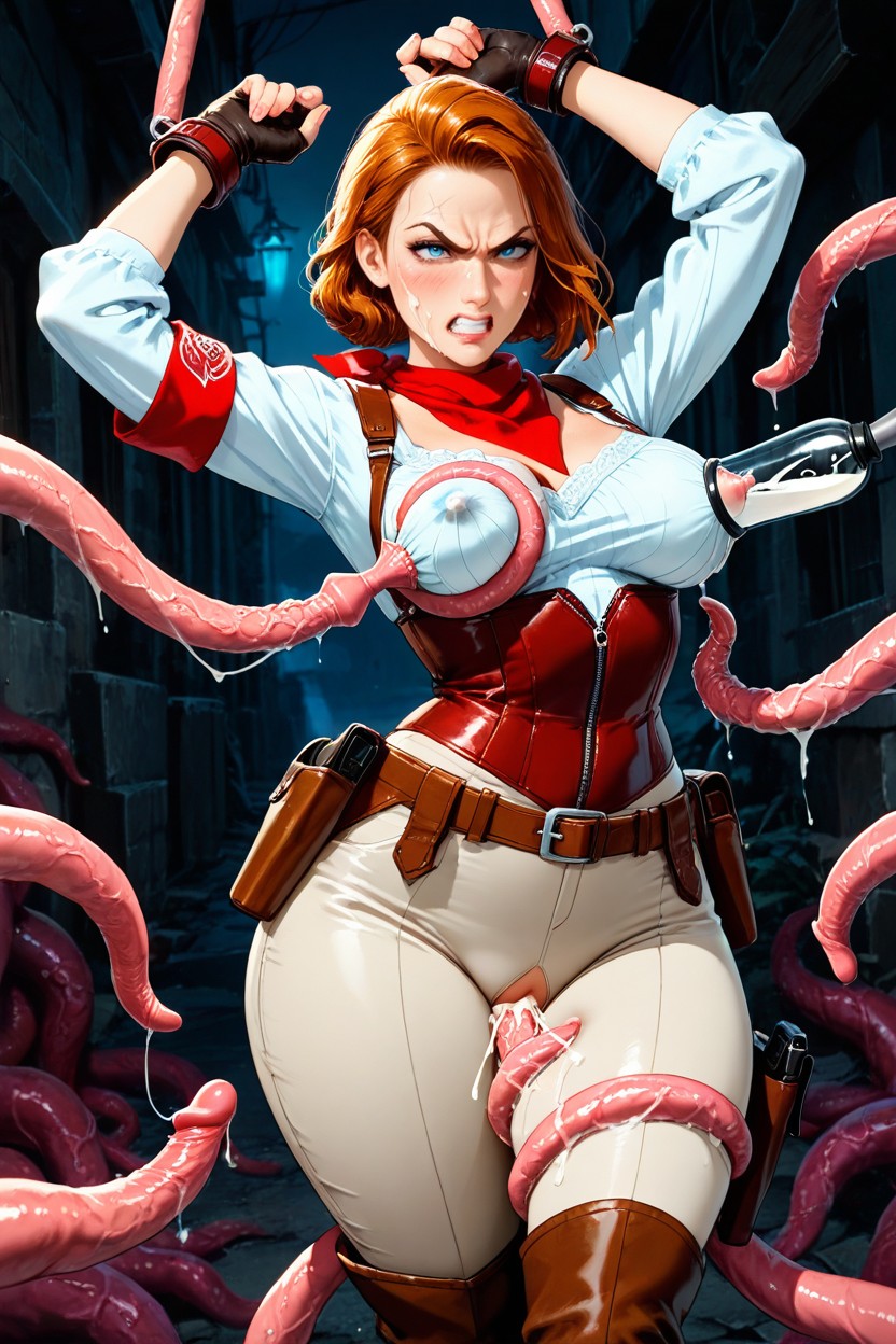 Tentacles Around Belly, Fucked By Tentacles, Milking Machine Hentai AI Porn