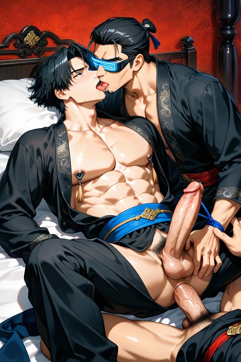 Ilay Passion, Black Long Hanfu, Don't Wear Pants Pornografia gay com IA