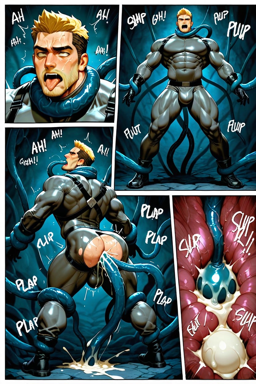 Rough Sex, Head Thrown Back, Moaning Effects AI Gay Porn