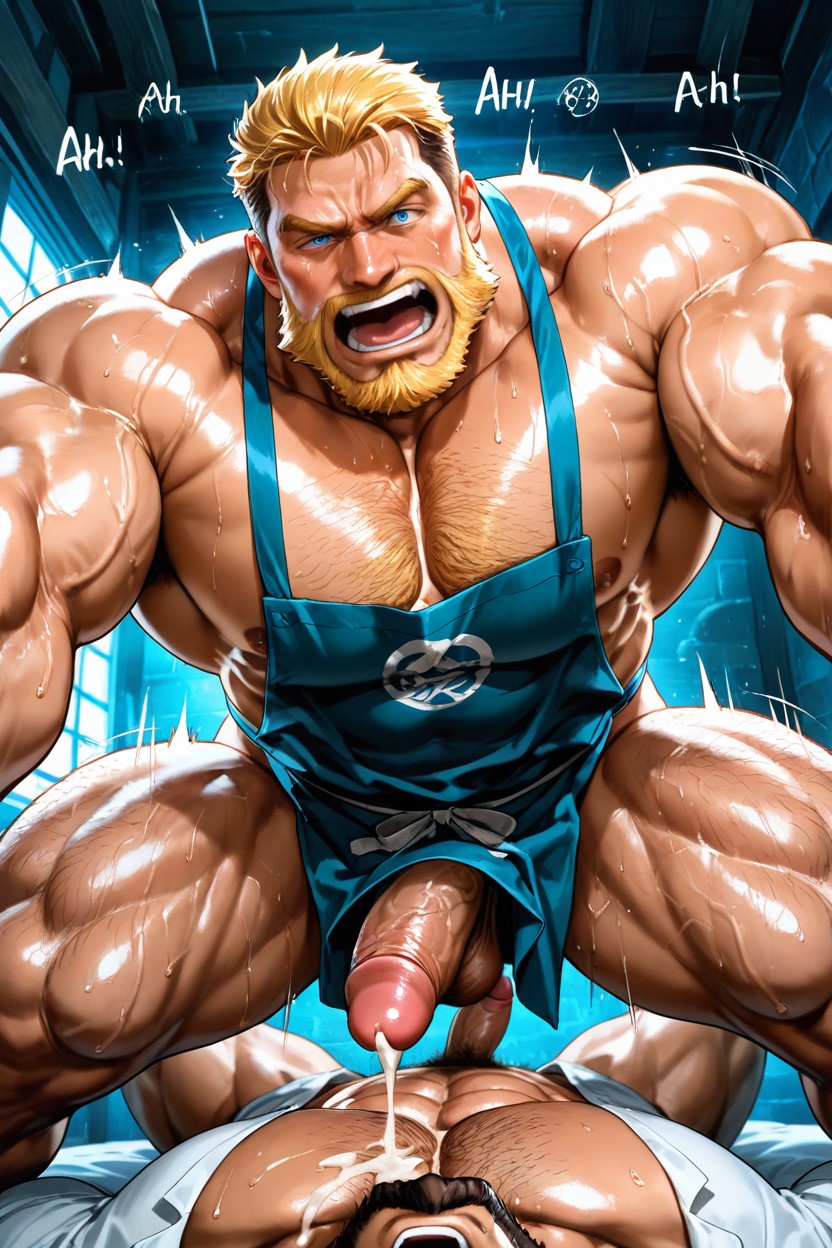 Muscular, Piss Stream, Después Del Sexo Porno gay IA