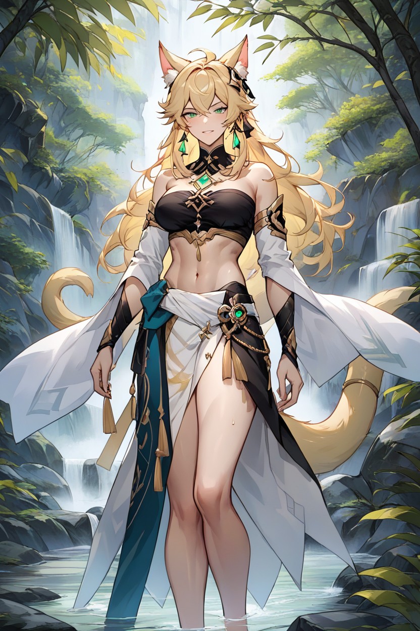 And Legs, Primarily Using Colors Like Black, Teal/dark Green Hentai AI Porn