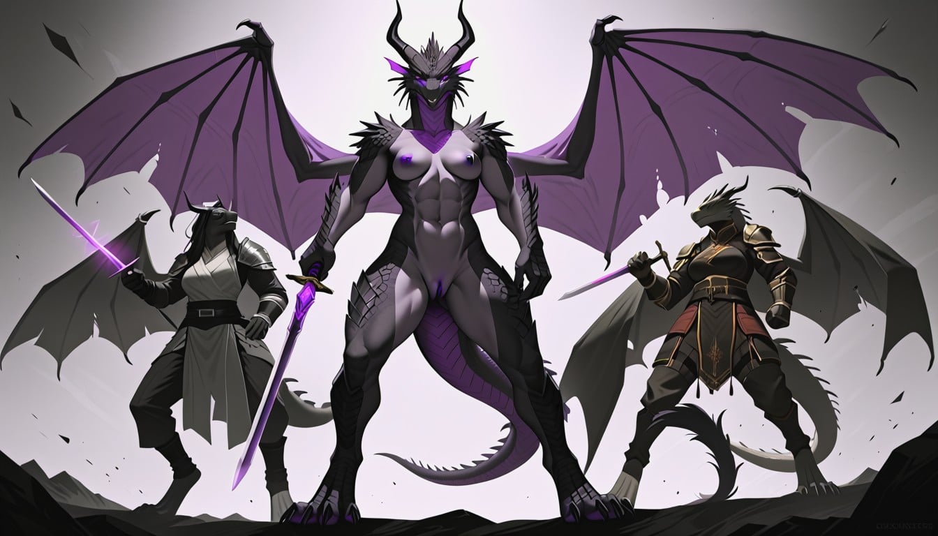Ender Dragon Scales, Domineering Appearance, Large Paw Furry AI Porn