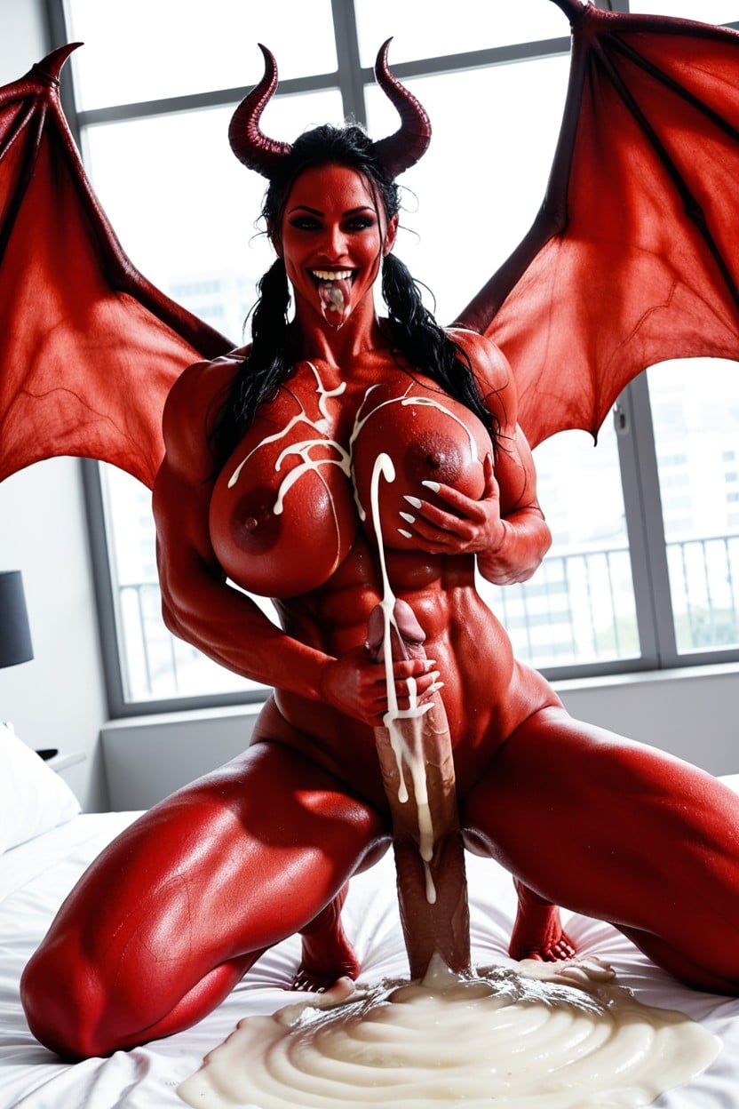 Devil, Huge Erected Cock, Handjob Porno shemale IA