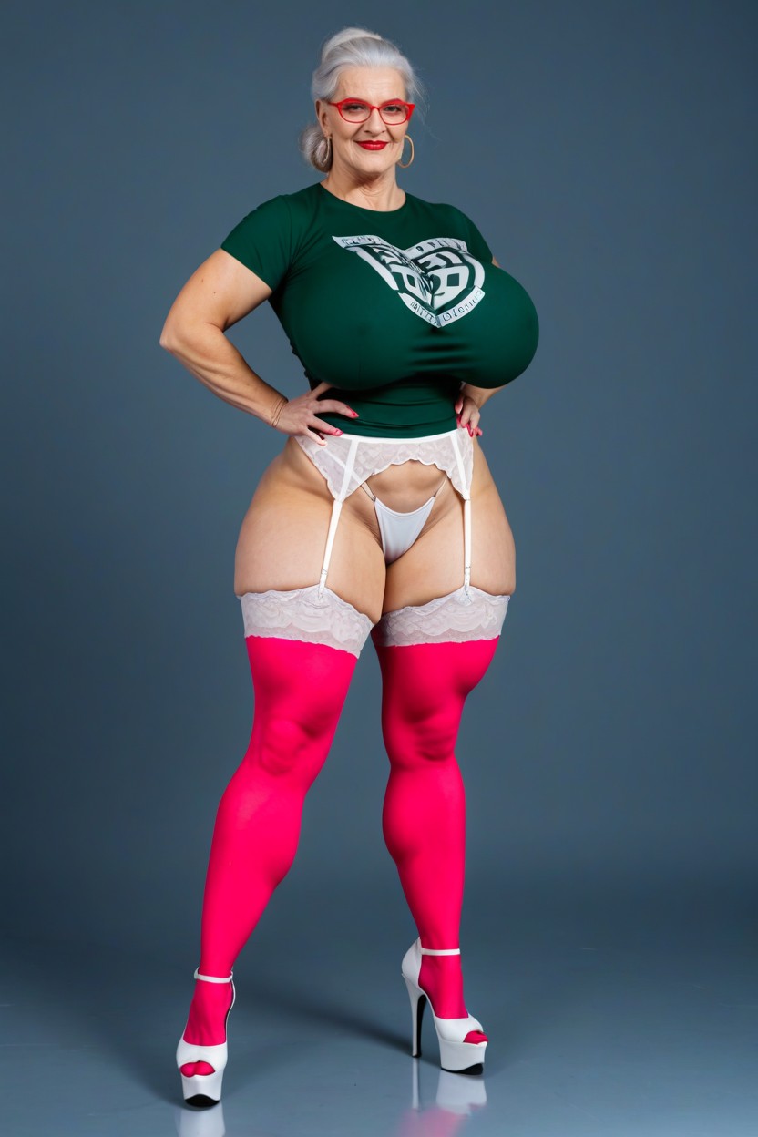 Full Body, Cathy Canuck, White Stripper Heels AI Porn
