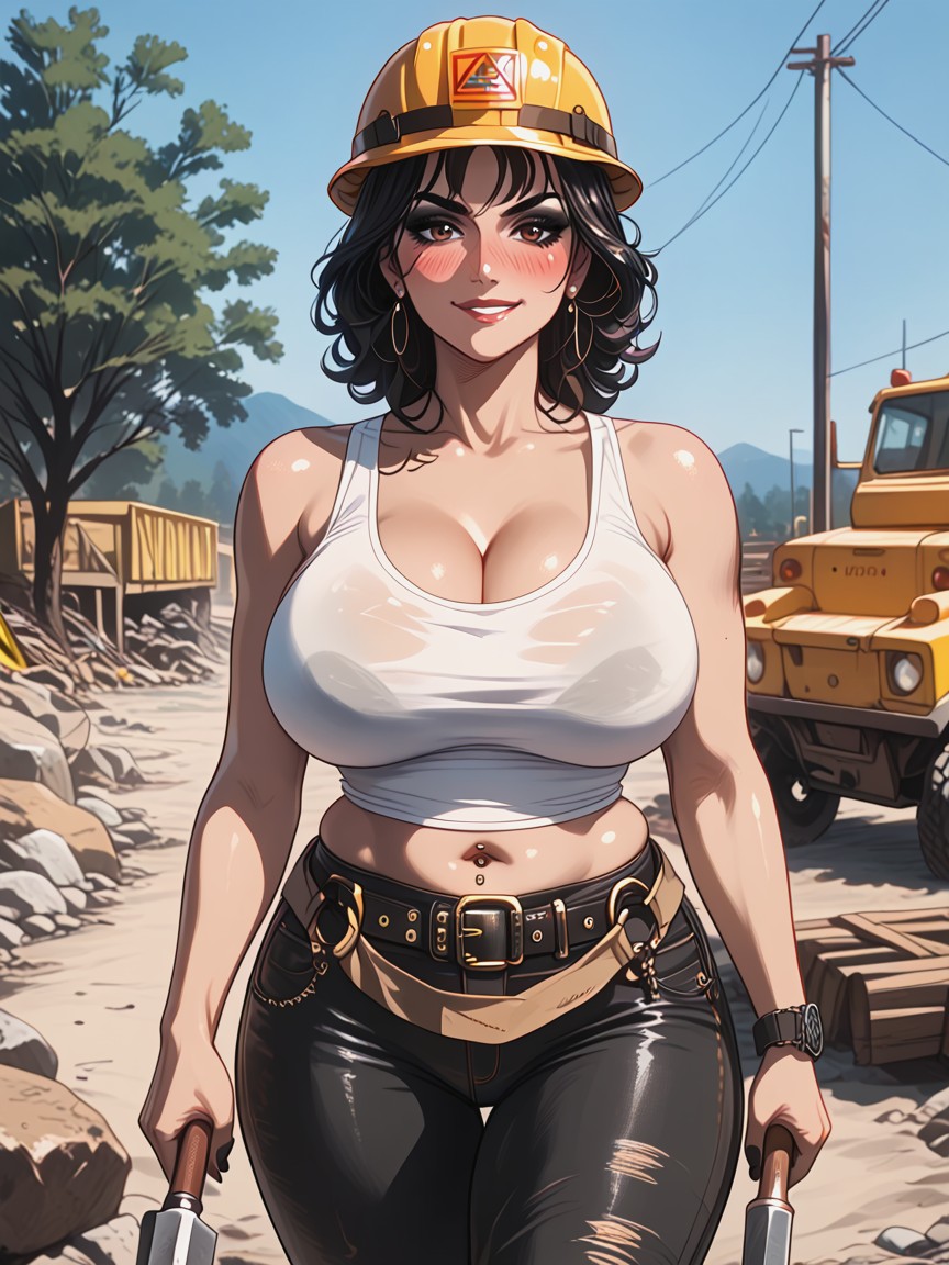 Ojos Marrones, Model Pose, Construction Zone Hentai IA