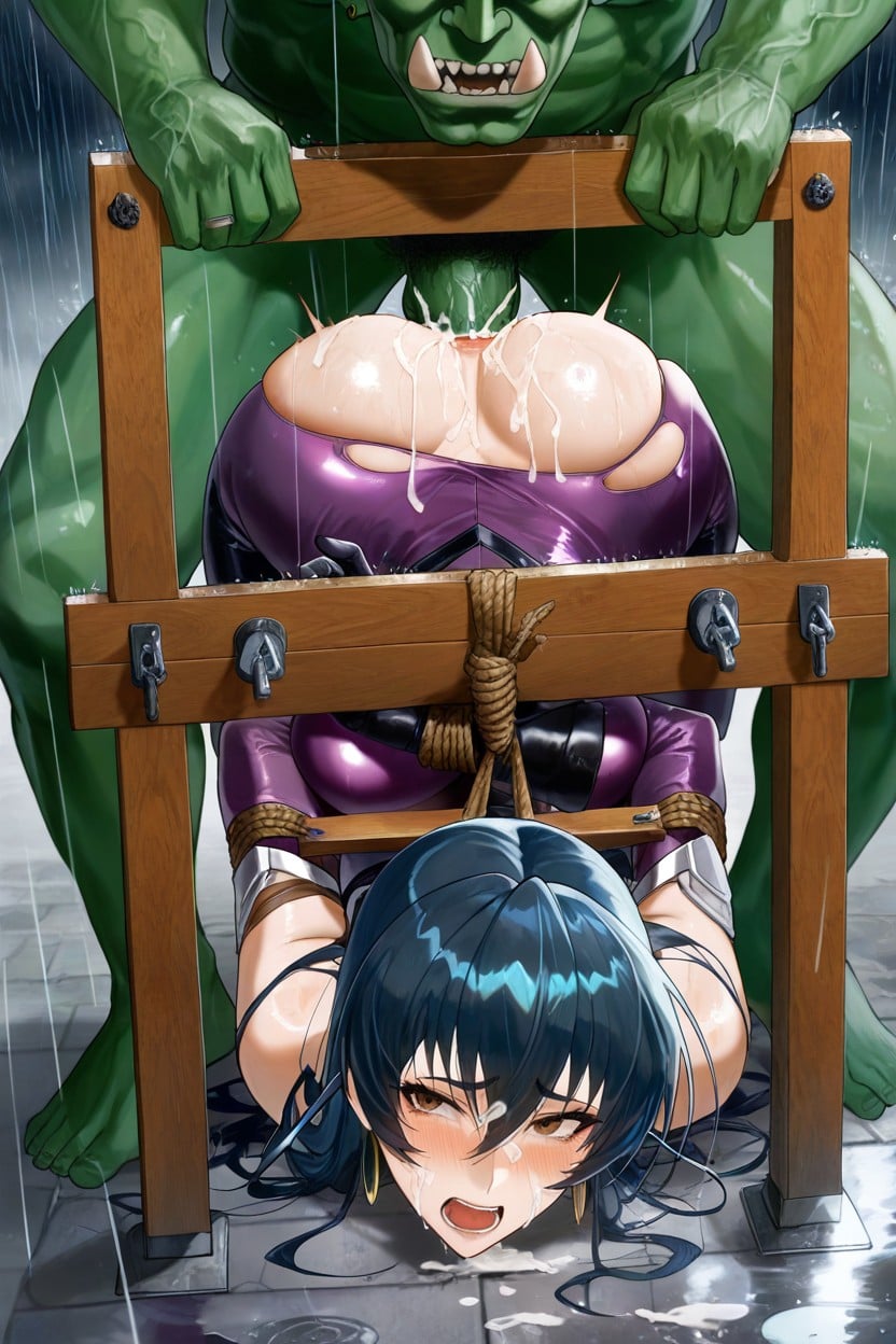 White, Exposed Ass, Guillotine Hentai AI Porn