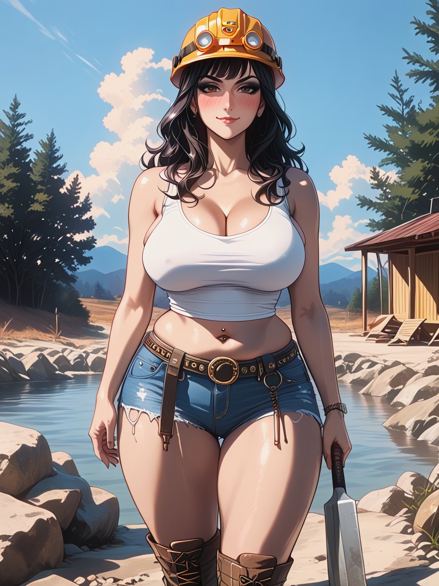 Tool Belt, Breast Expansion, Cleavage Hentai AI Porn