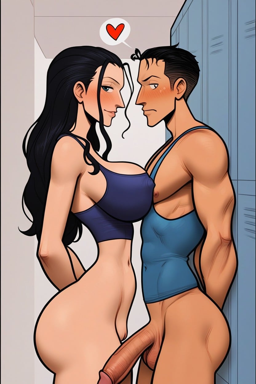 Locker Room, Nico Robin, 큰 가슴 AI 포르노
