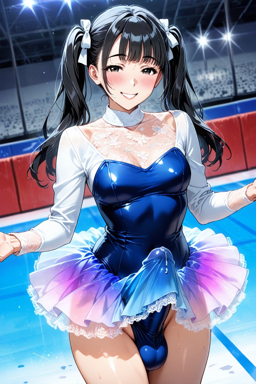 Bangs, Grabbing Her Own Futanari Penis, 18+ Hentai IA