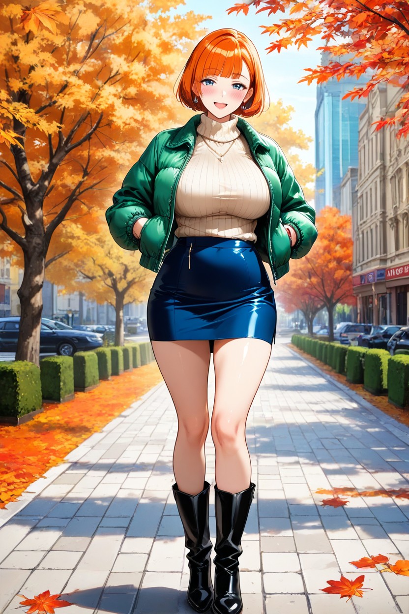 Skirt, European City, Jacket Hentai AI Porn