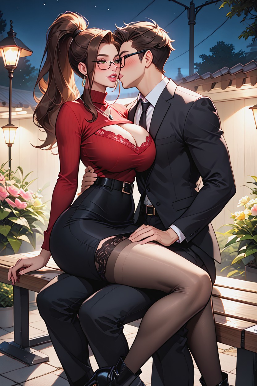 Necklace, A Man, Night AI Porn