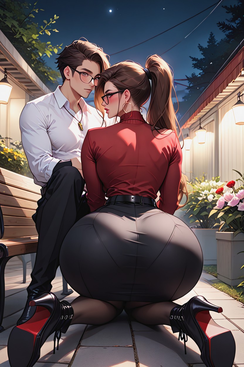 Extremely Long Eyelashes, Soft Light, Kneeling AI Porn