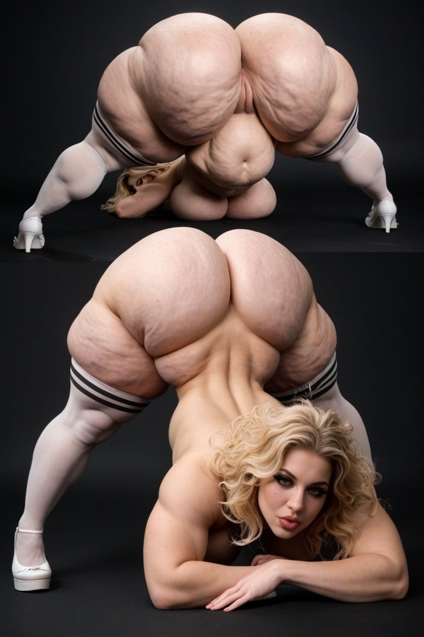 Leapord Print Thigh Highs, Fat Ass, Extremely Muscular AI Porn