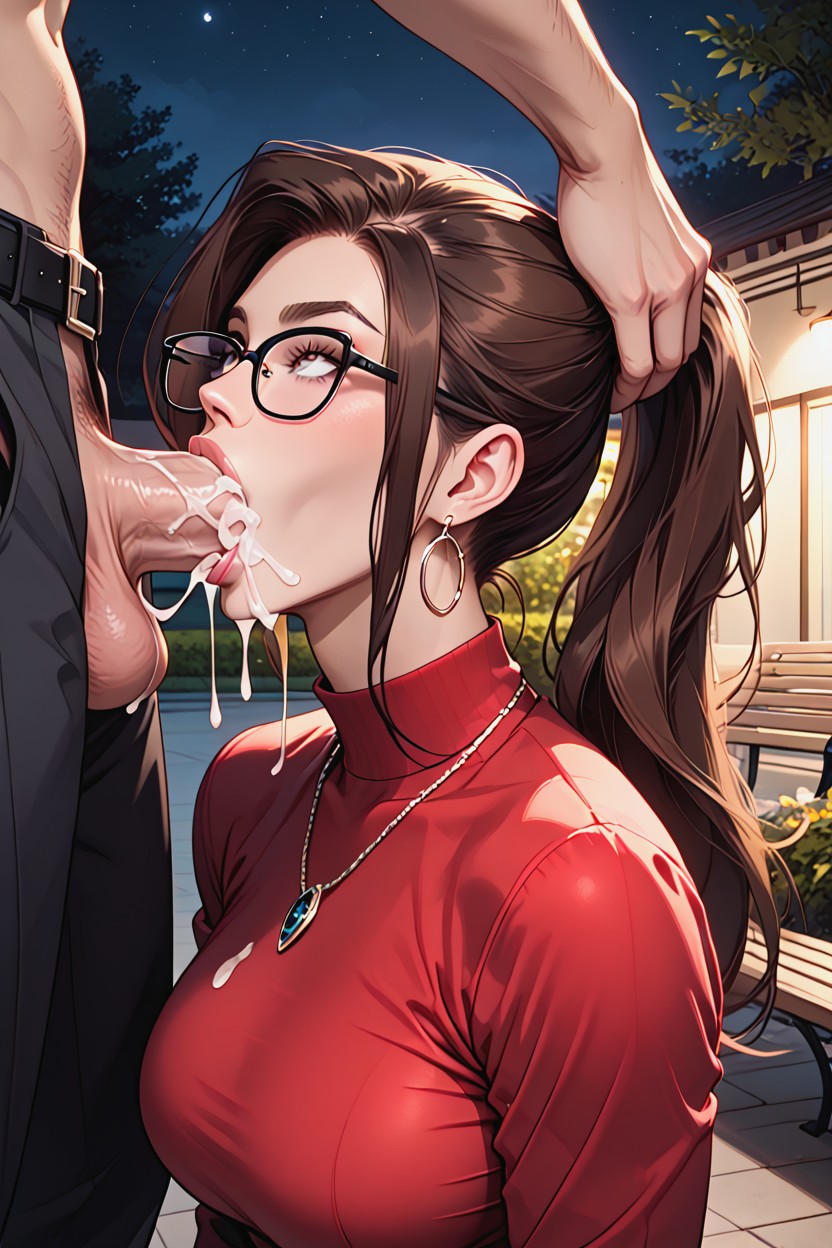 Faceless Male, Gigantic Perfect Boobs, Male In Office Costume AI Porn