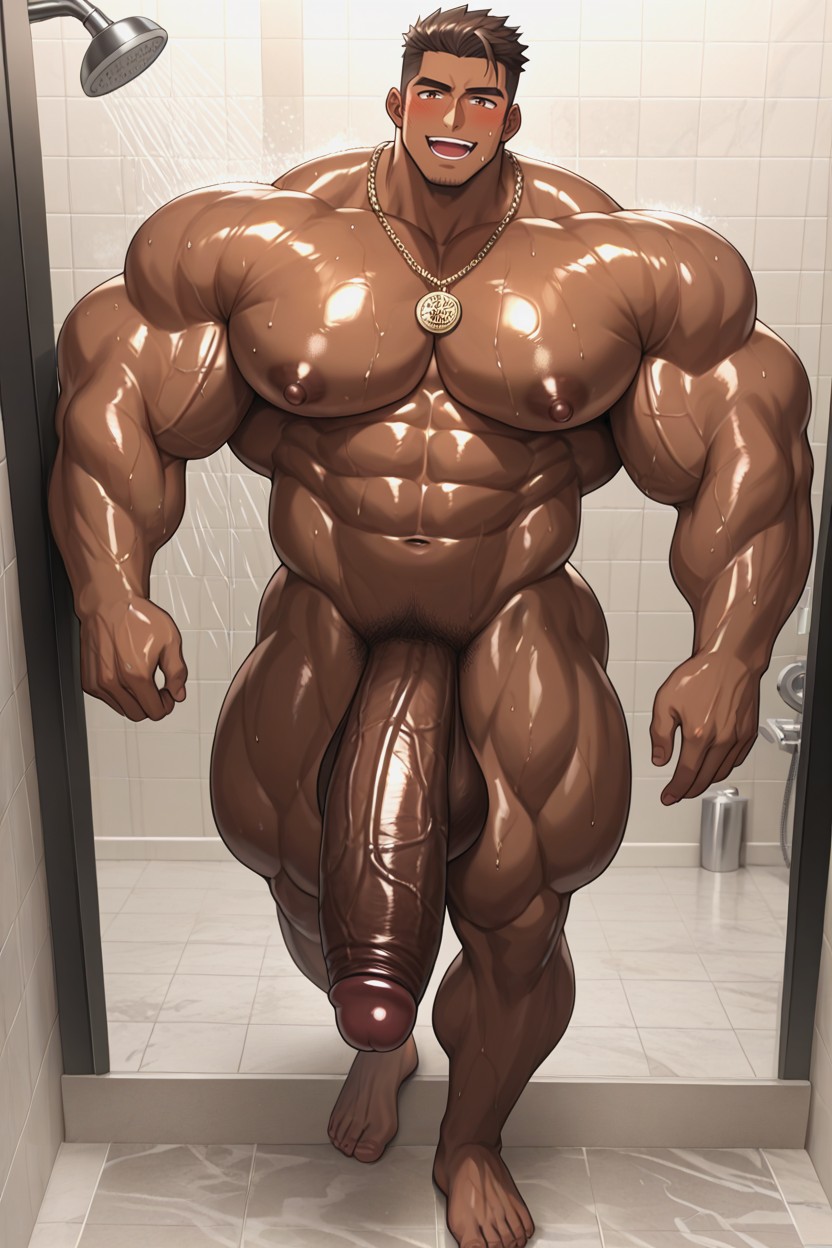 ネックレス, Huge Cock, 特大の筋肉 ゲイAIポルノ