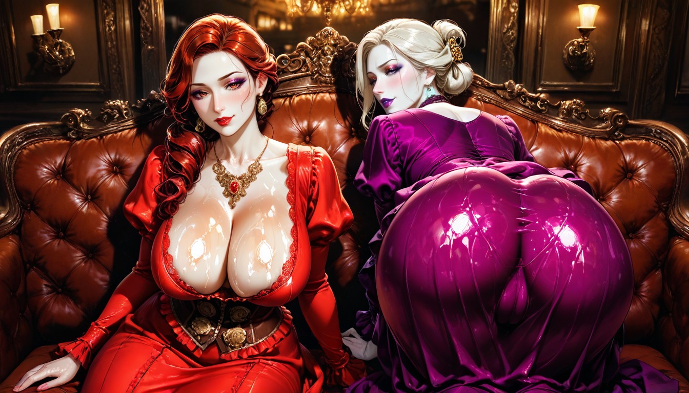 Victorian Era Dress, Rich Decorations, Pale Skin Hentai AI Porn