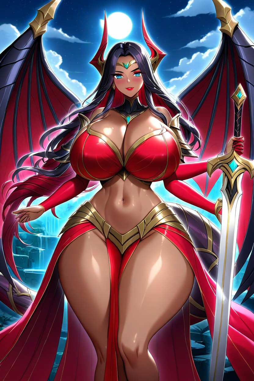 Red Eyeliner, Extremely Large Ass, Giant Hangers Hentai AI Porn
