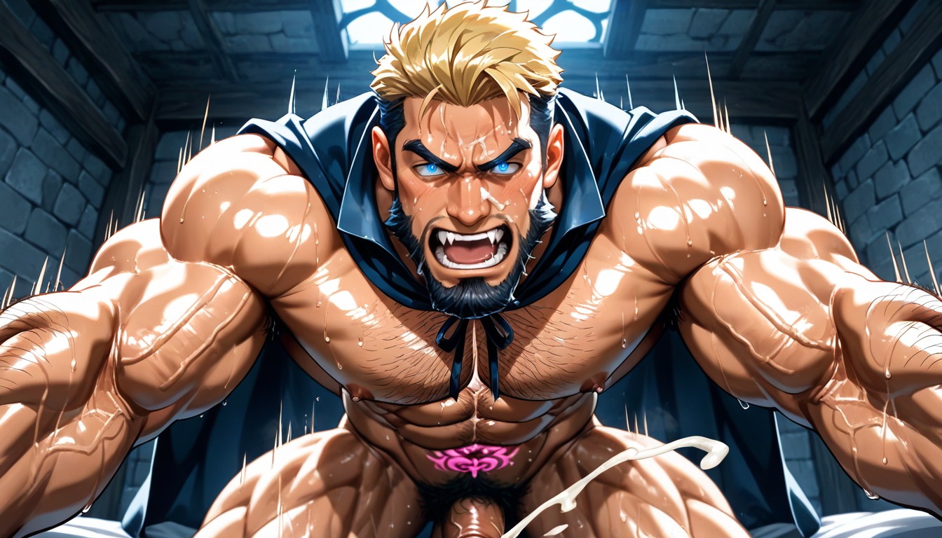 Intense Eyes, Chest Hair, Beard ゲイAIポルノ
