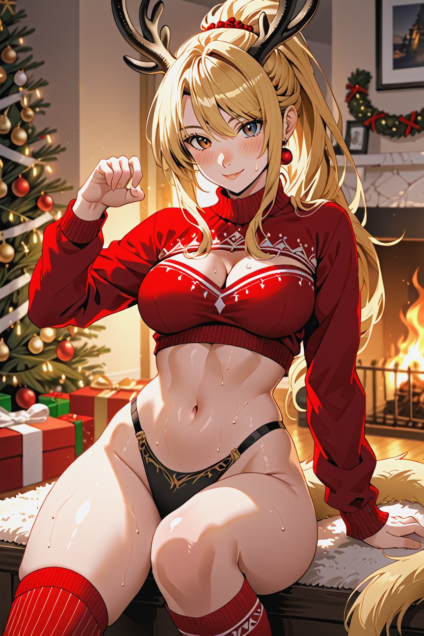Sweaty, Ponytail, Living Room Furry AI Porn