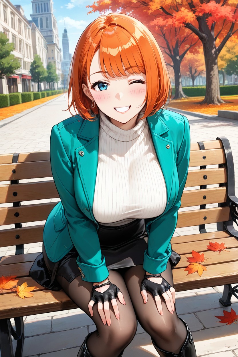 Redhead, Solo, Autumn Hentai IA
